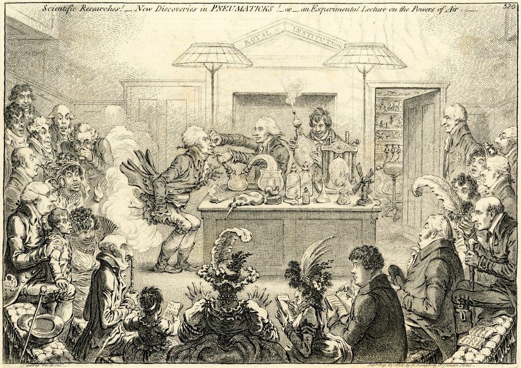Scientific Researches! - New Discoveries in Pneumaticks! - or - an Experimental Lecture on the Powers of Air, 1851 (Gillray Prints, JG/2/11R)