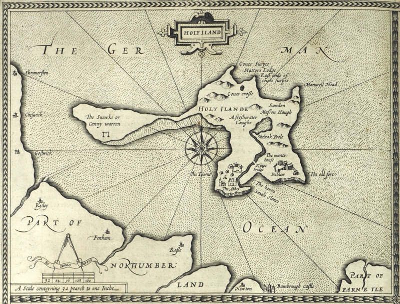 Map of part of Northumberland showing Holy Island