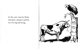 Pages from The Story of Ferdinand, by Munro Leaf.