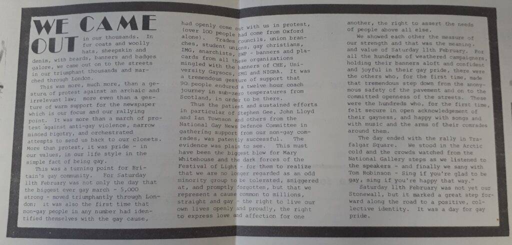 Close-up of CHE Bulletin 1978 central article