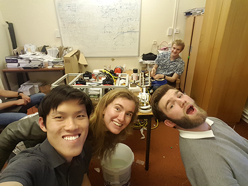 The Team during an overnight work session